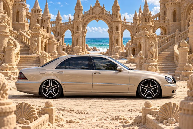 Mercedes S430 in a Sandcastle Labyrinth.