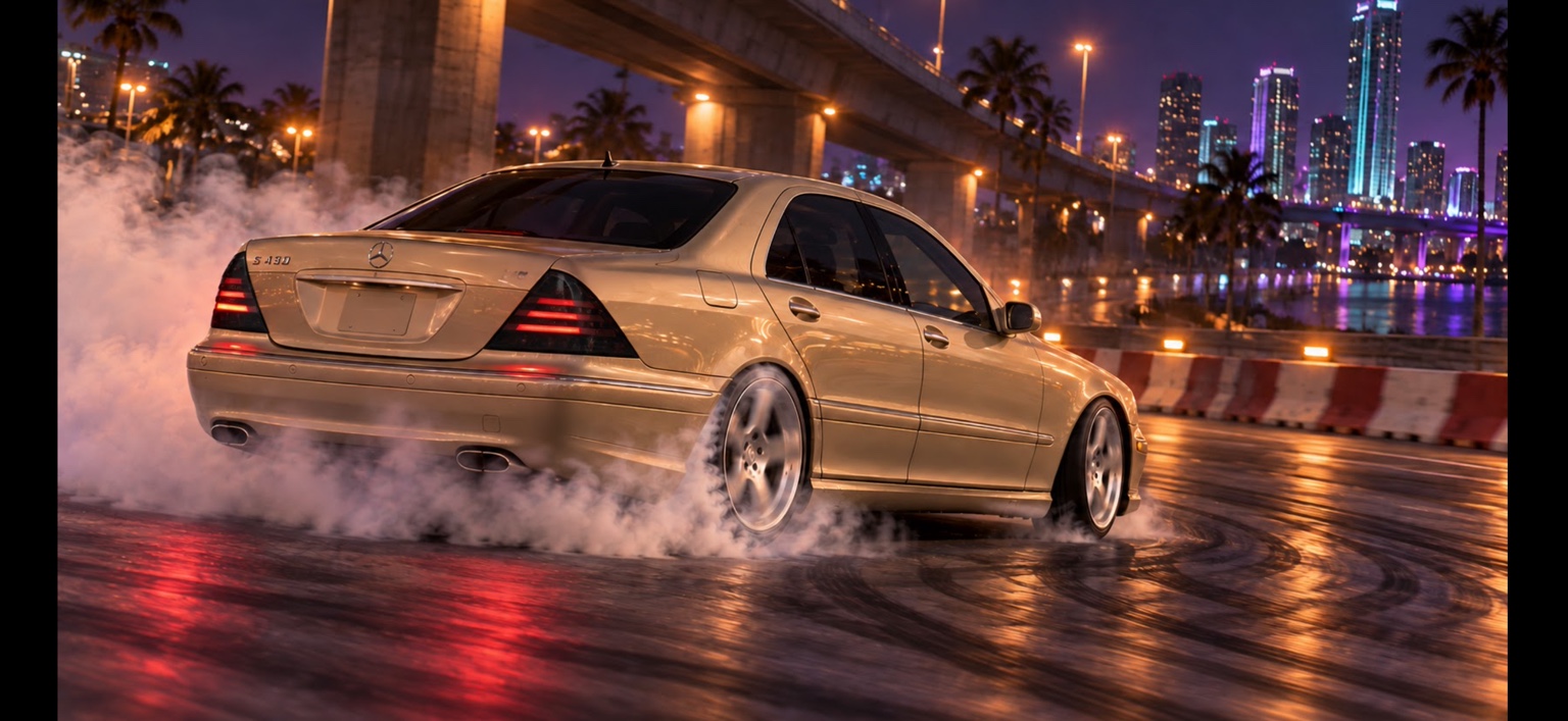 User-provided rear-drift reference artwork, preserved as supplied with its original S430 badge.