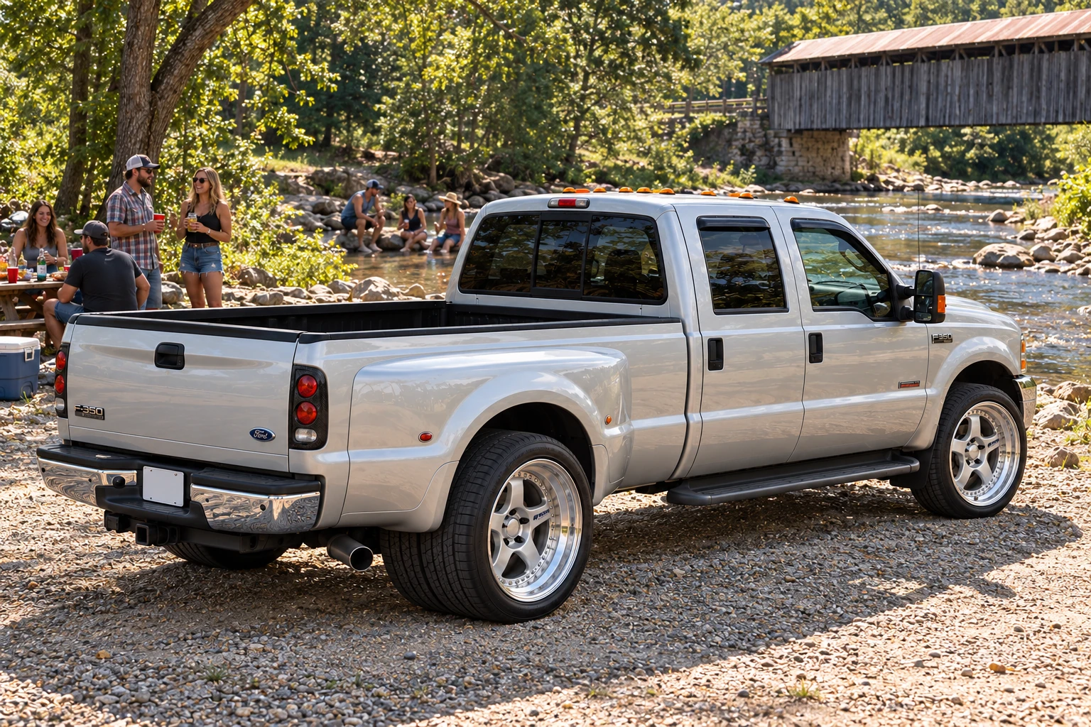 Silver F-350 at the Creekside Picnic.