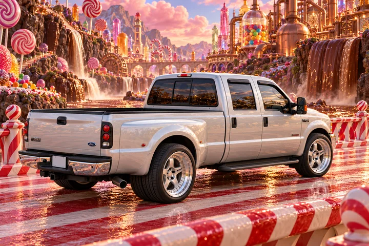 Silver F-350 in Candy Wonderland.