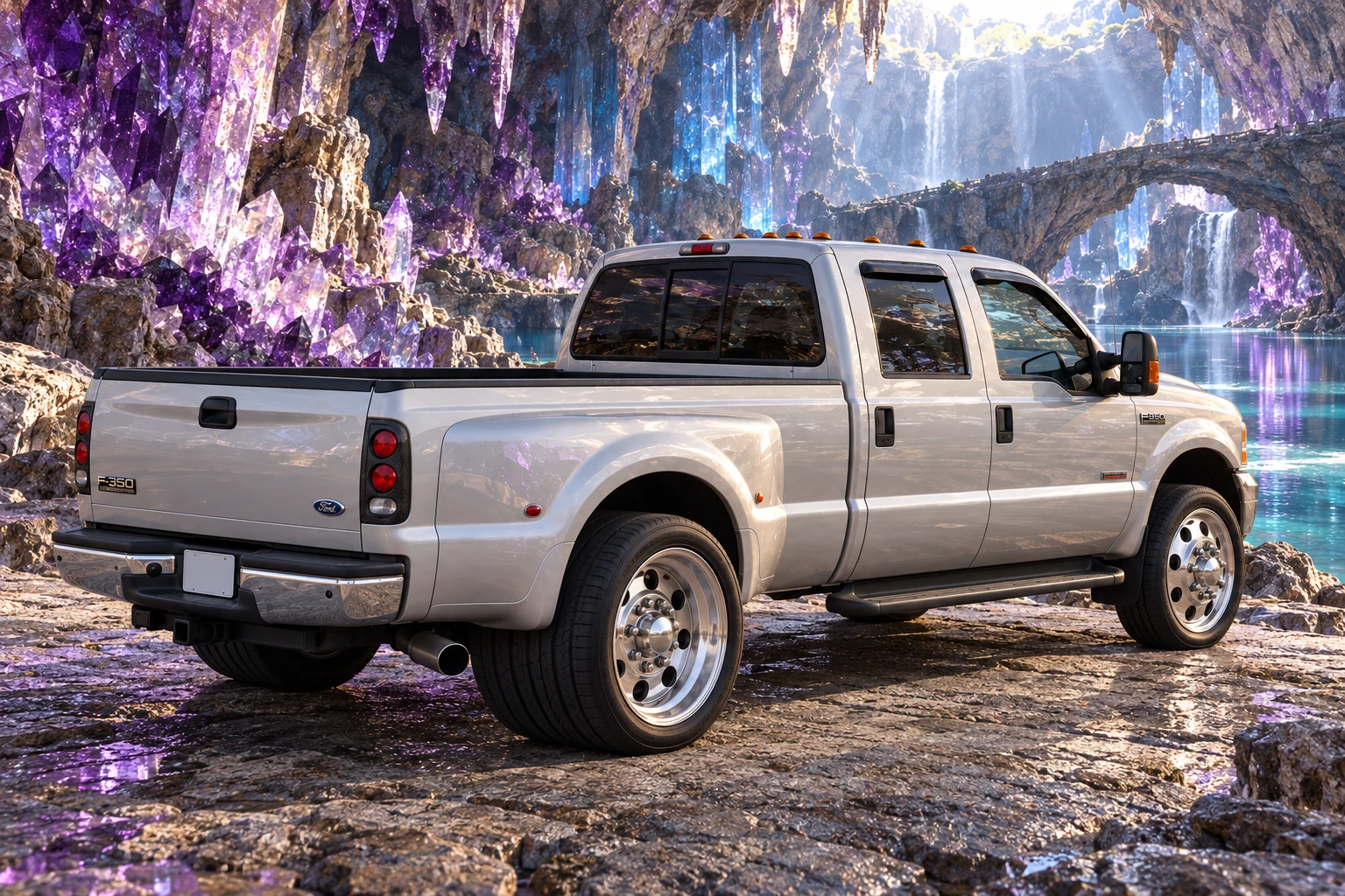 Silver F-350 in an Amethyst Cathedral.