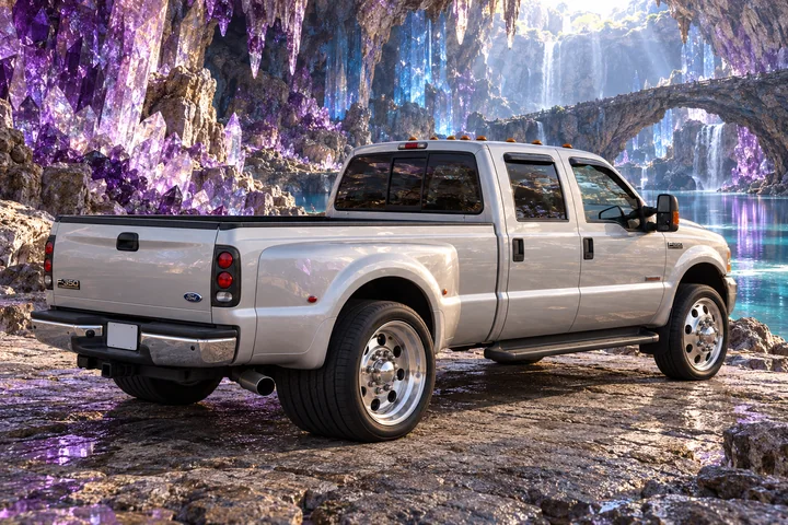 Silver F-350 in an Amethyst Cathedral.