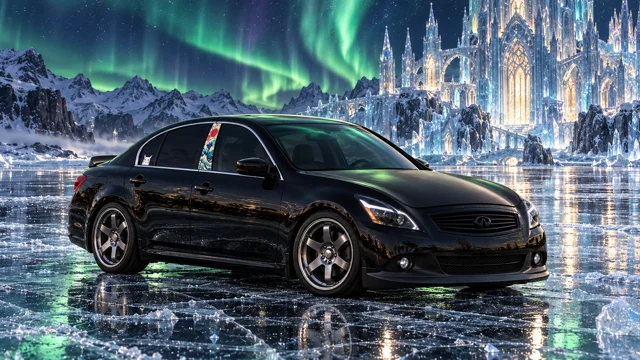 Pearl the black Infiniti G37x in aurora ice palace.