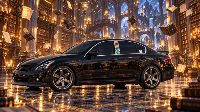 Pearl the black Infiniti G37x in clockwork city.