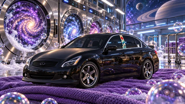 Pearl the black Infiniti G37x: space laundromat.