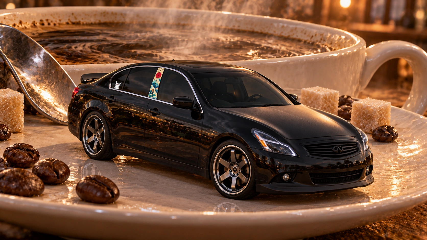 Pearl the black Infiniti G37x: espresso universe.