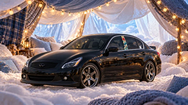 Pearl the black Infiniti G37x: cloud pillow fort.