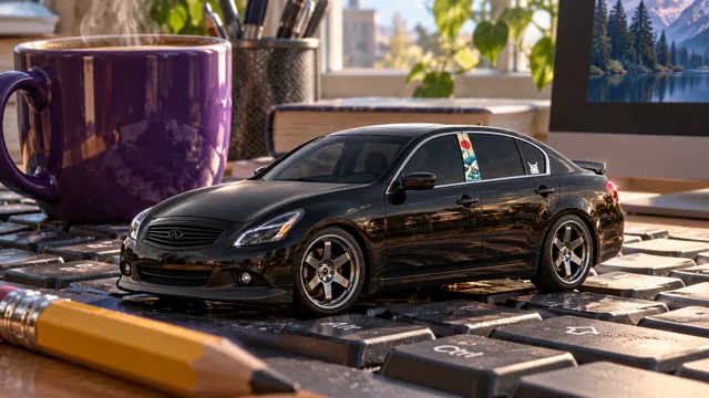 Pearl the black Infiniti G37x: desktop adventure.