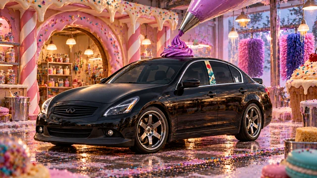 Pearl the black Infiniti G37x: frosting hat spa.