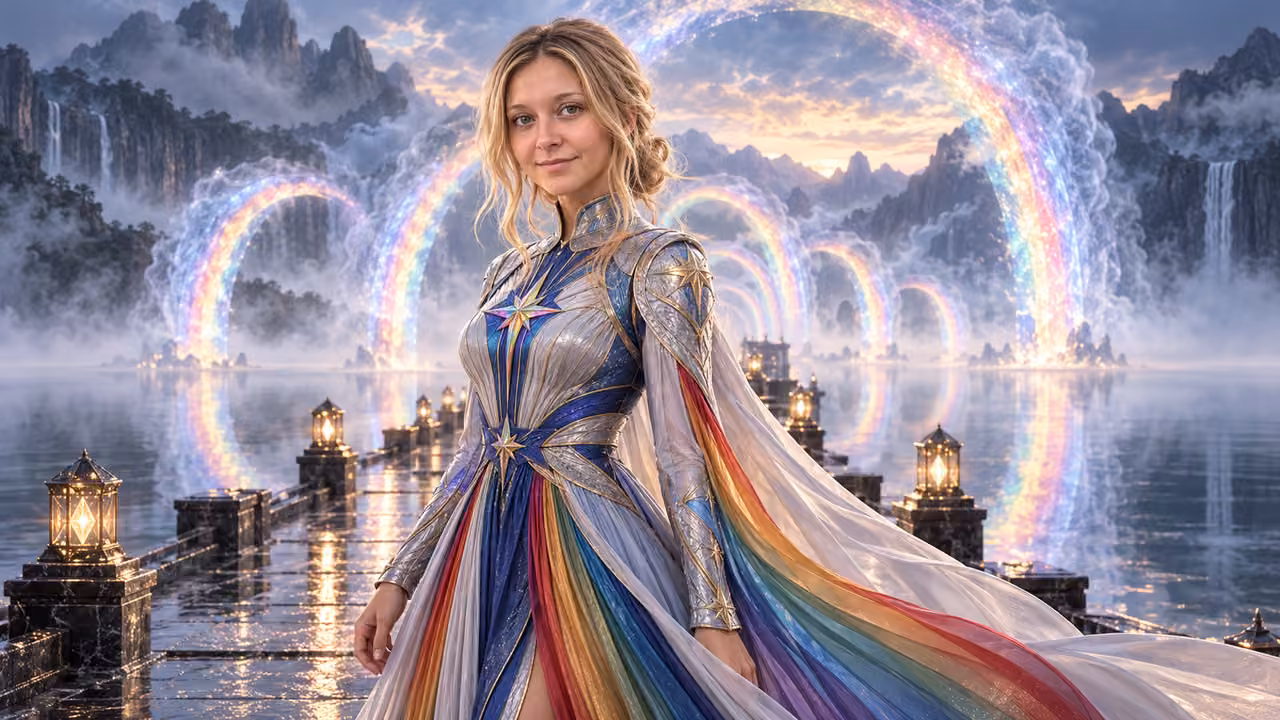 Rainbow Brite on the Misty Pier — Kristin in Rainbow Brite-inspired styling