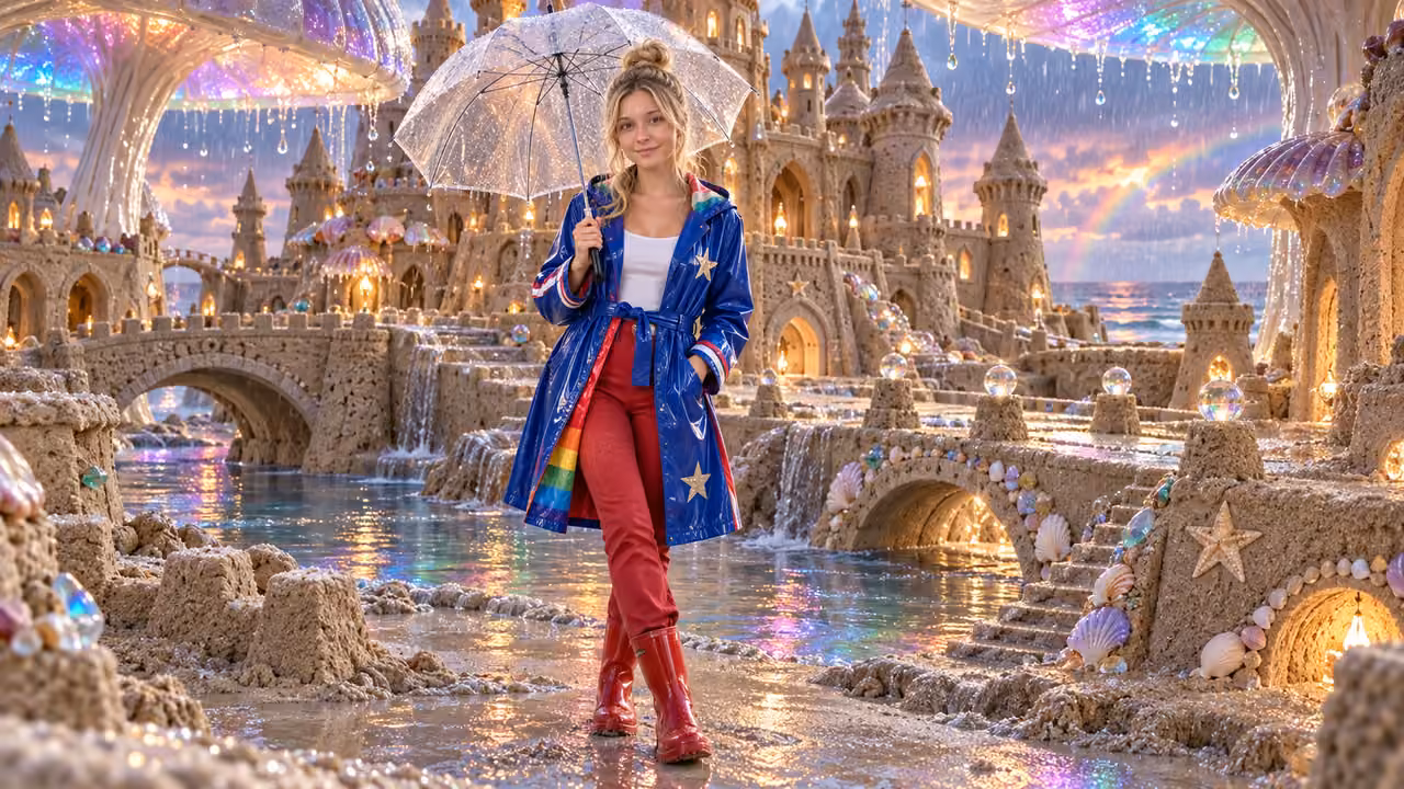 Silver Rain Sandcastle Court — Kristin in Rainbow Brite-inspired styling