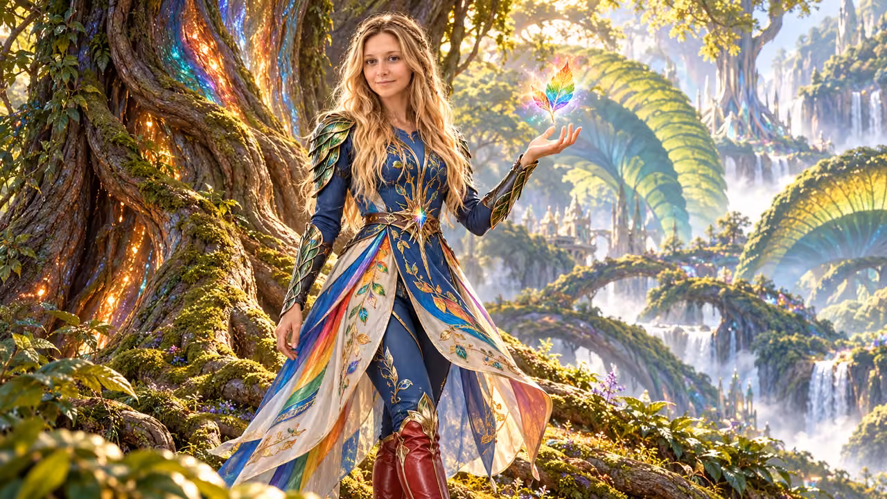 The Verdant Spectrum — Kristin in Rainbow Brite-inspired styling