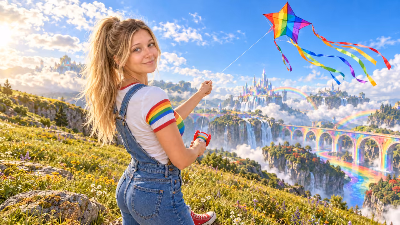 Star Kite Above Rainbow Land — Kristin in Rainbow Brite-inspired styling