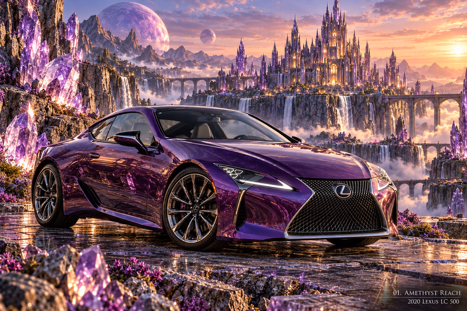 2020 Lexus LC 500 · Amethyst Reach. An individual fictional automotive portrait at Amethyst Reach.