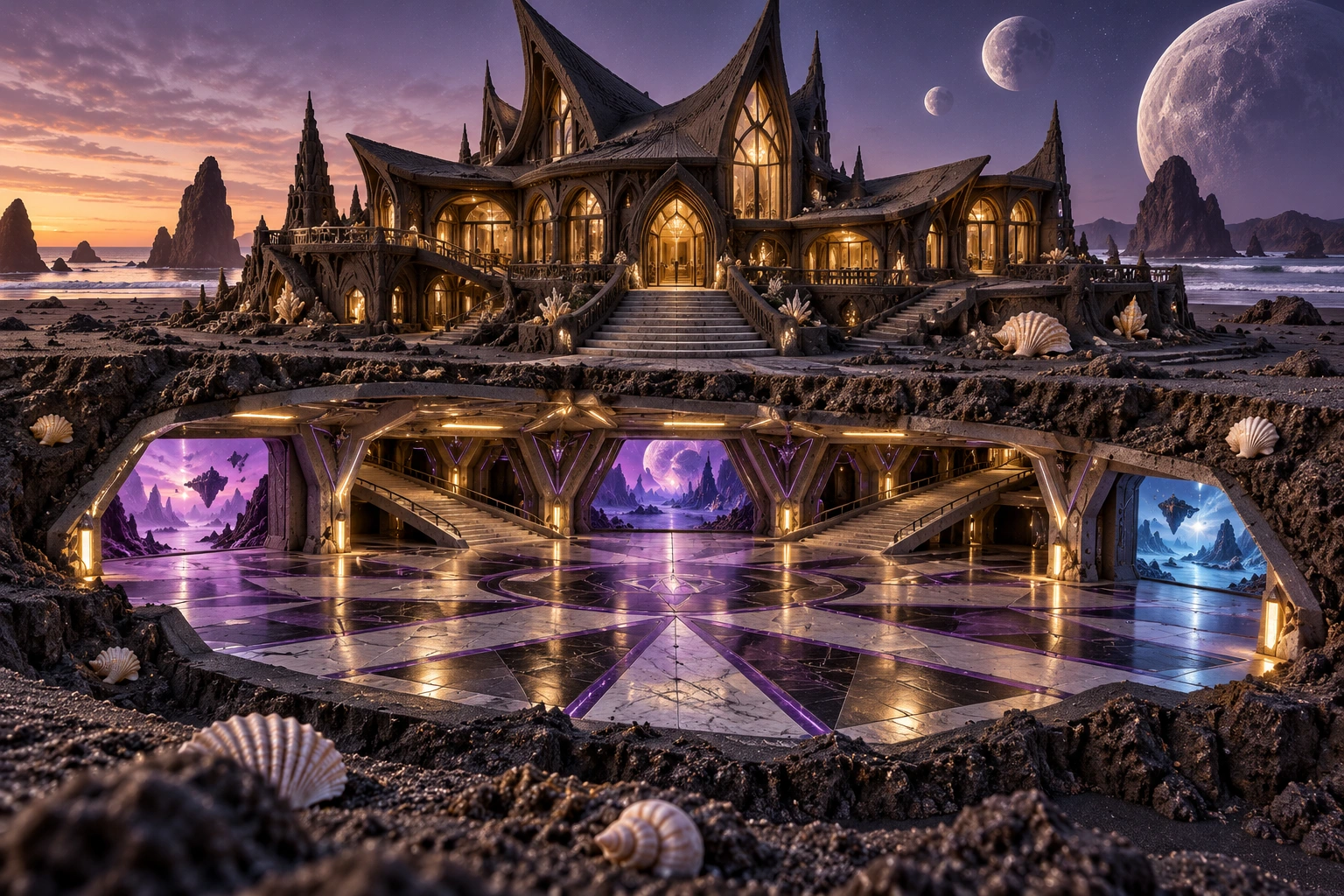 Black-sand mansion’s multiverse garage