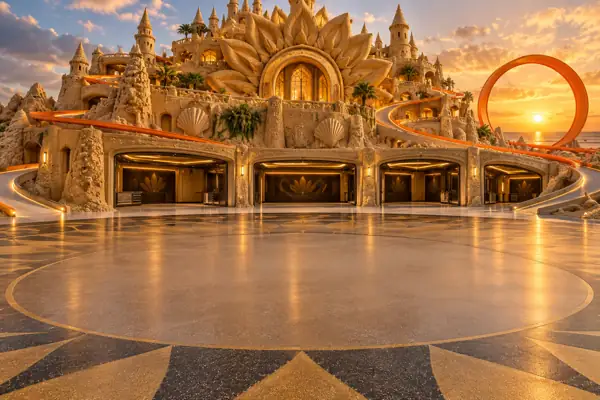 Sandcastle Garage Beneath a Sunflower Mansion.