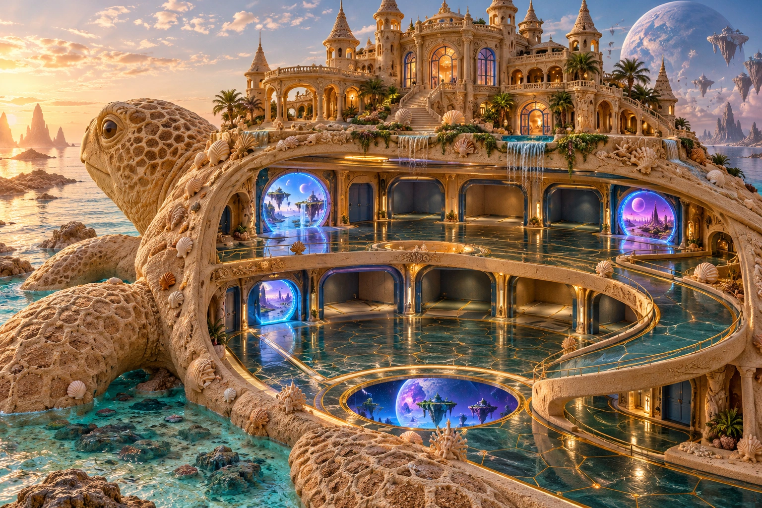 Sand Turtle Mansion: Alien Portal Garage