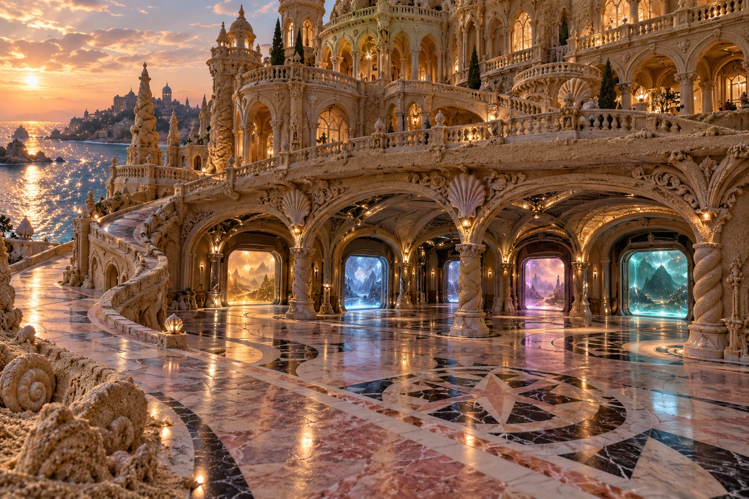 Starlit Venetian Sandcastle Transport Garage