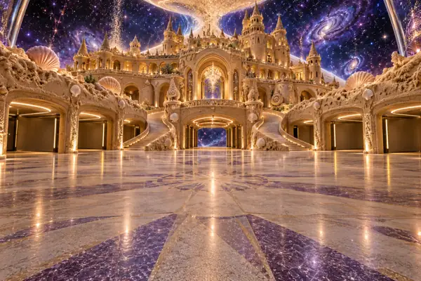 Cosmic Sandcastle Car Showroom.