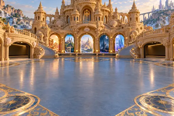 Sandcastle Showroom Through Five Time Portals.