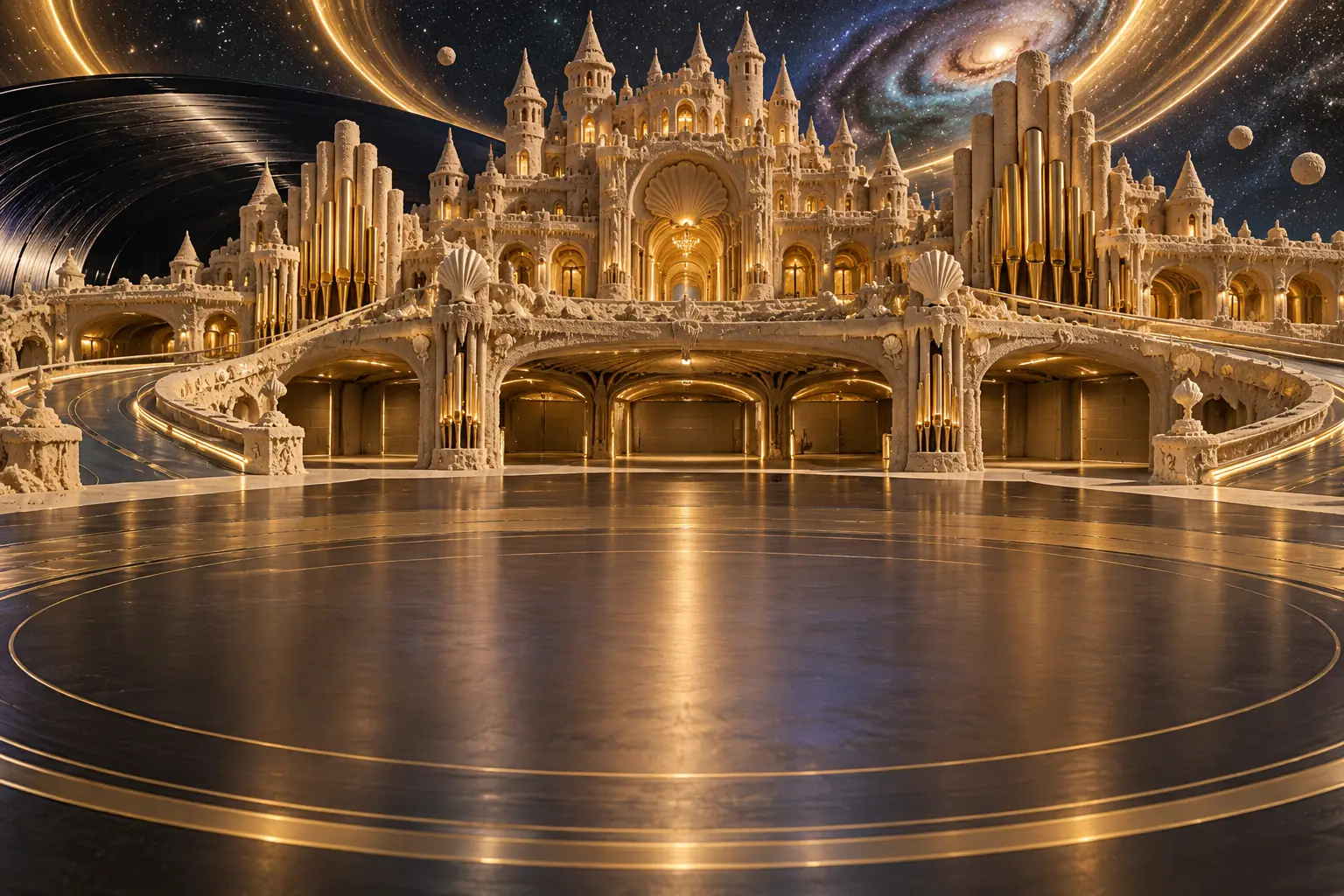 Sandcastle Car Showroom in Space.