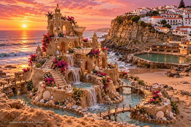 An imaginative sandcastle artwork from the beach and fantasy castle collection.