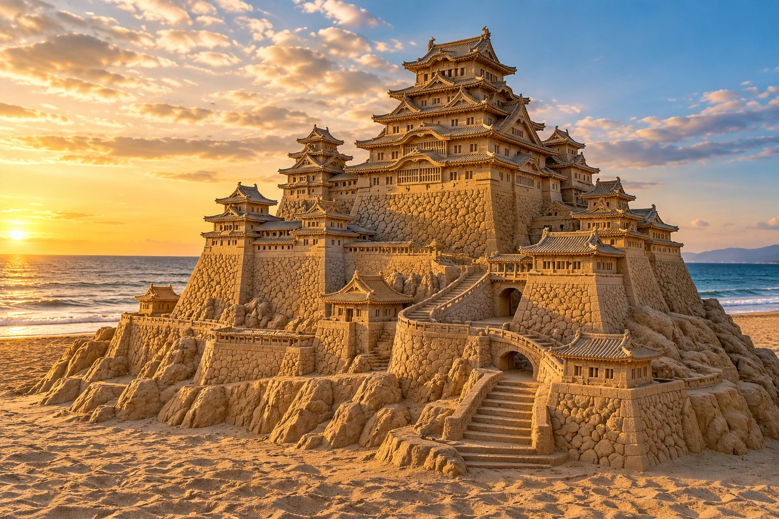 An imaginative sandcastle artwork from the beach and fantasy castle collection.