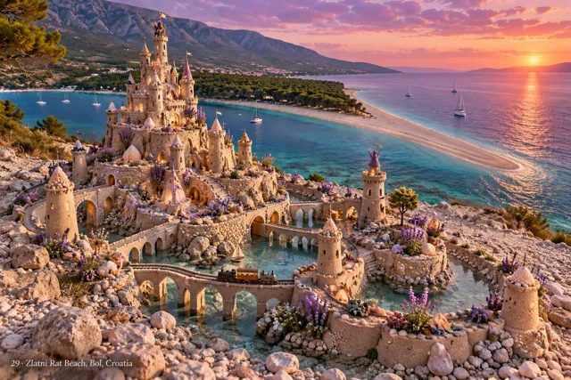 An imaginative sandcastle artwork from the beach and fantasy castle collection.