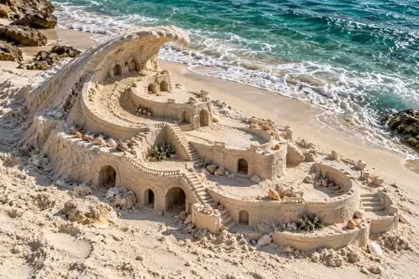 Miniature Breaking Wave Sand Palace.