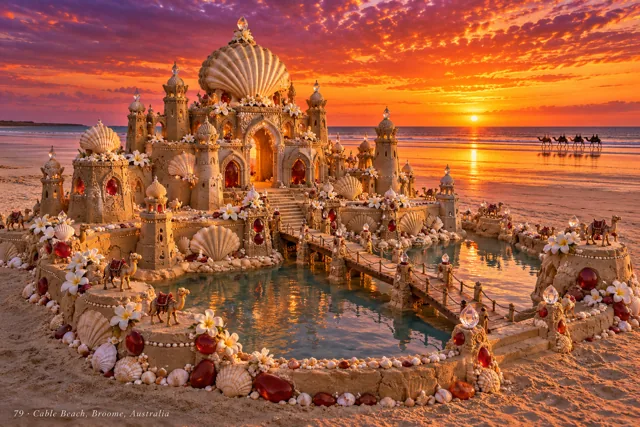 An imaginative sandcastle artwork from the beach and fantasy castle collection.