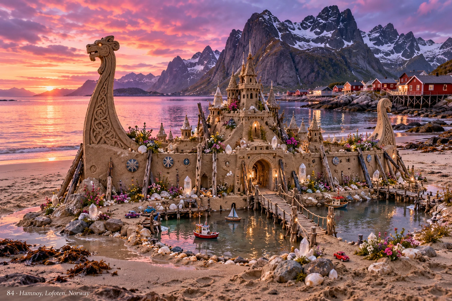An imaginative sandcastle artwork from the beach and fantasy castle collection.