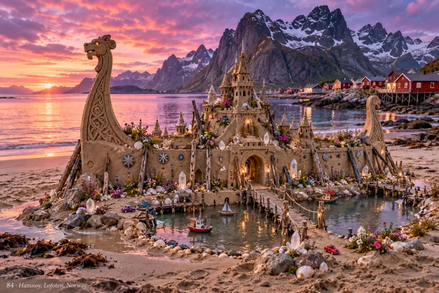 An imaginative sandcastle artwork from the beach and fantasy castle collection.