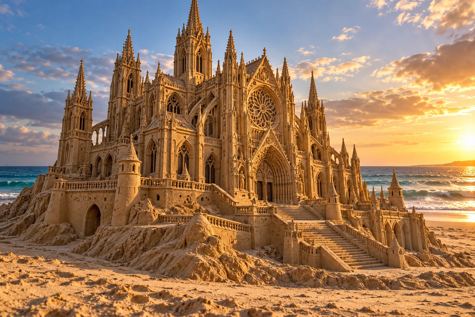 An imaginative sandcastle artwork from the beach and fantasy castle collection.