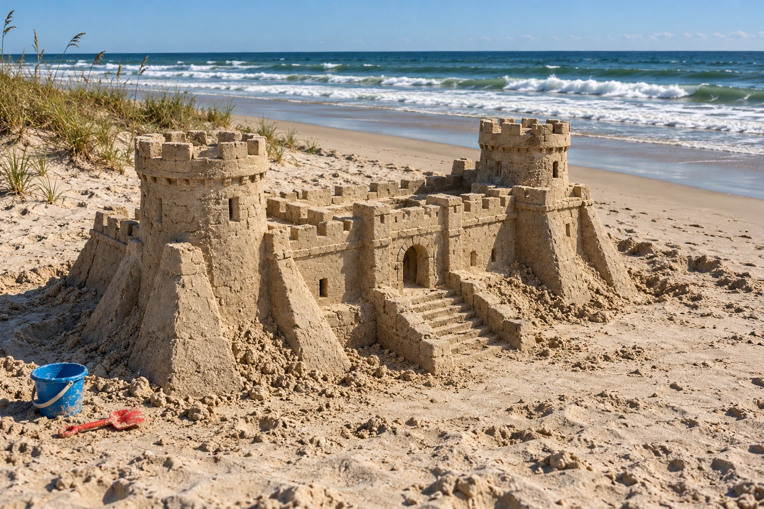 An imaginative sandcastle artwork from the beach and fantasy castle collection.