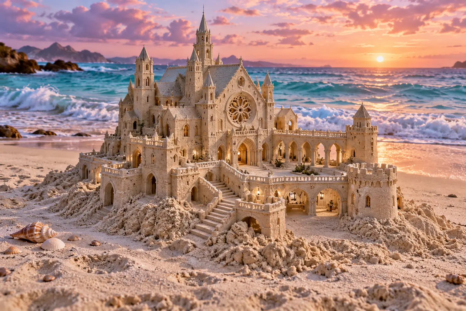 Ivory Sand Abbey at Mauve Sunrise.