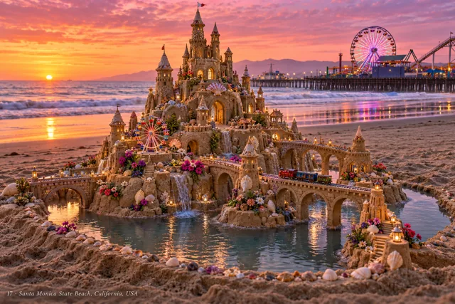 An imaginative sandcastle artwork from the beach and fantasy castle collection.