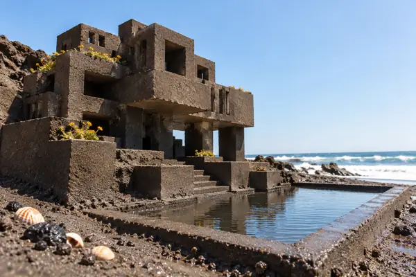 Miniature Black Sand Palace by the Sea.