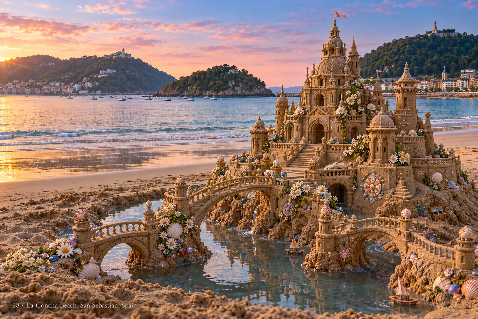 An imaginative sandcastle artwork from the beach and fantasy castle collection.