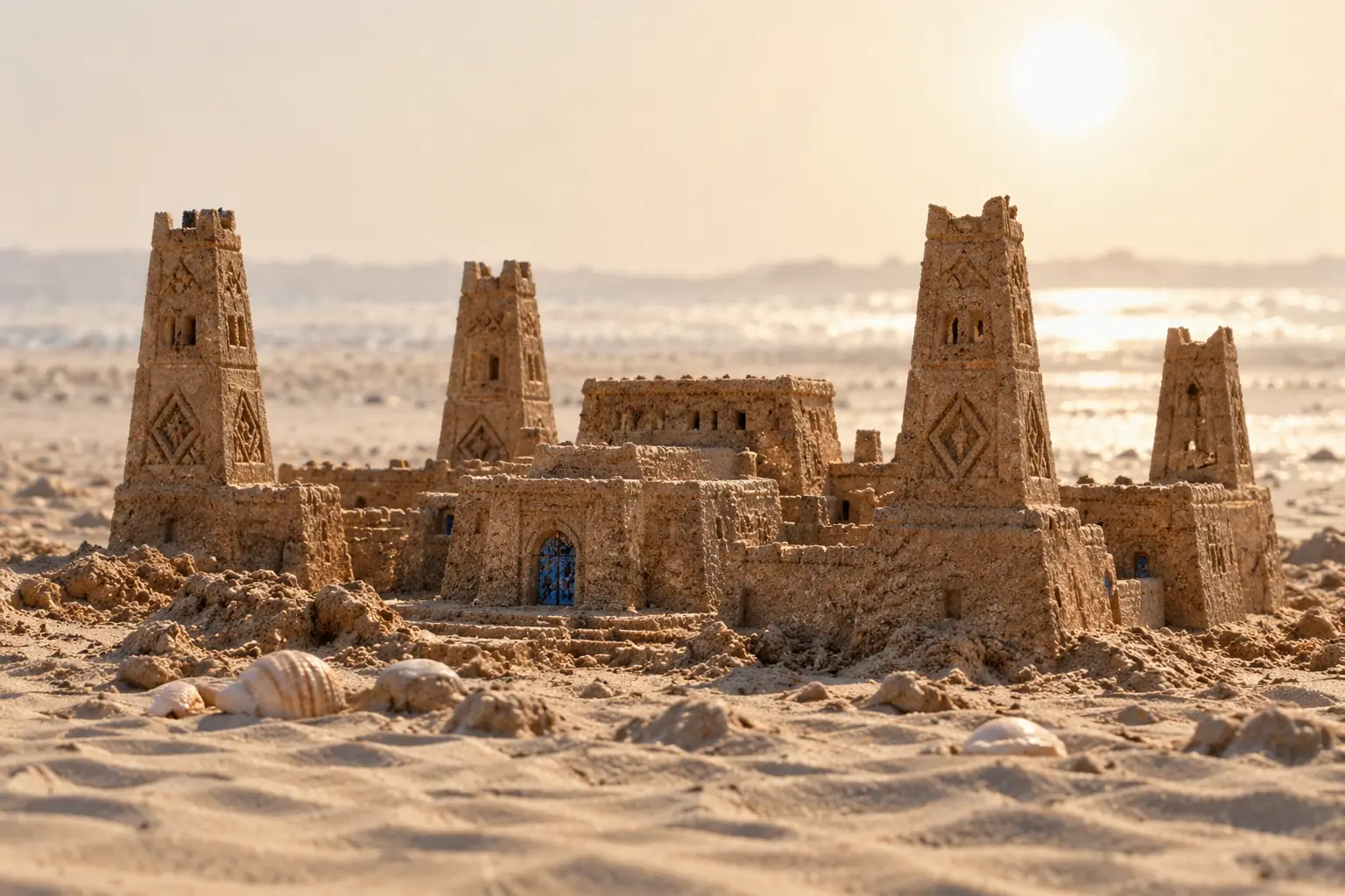 Miniature Sand Kasbah in Heat Haze.