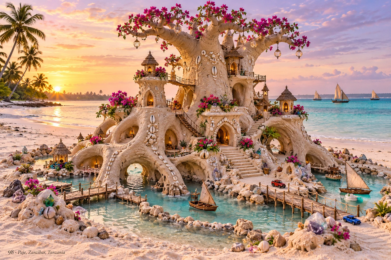 An imaginative sandcastle artwork from the beach and fantasy castle collection.