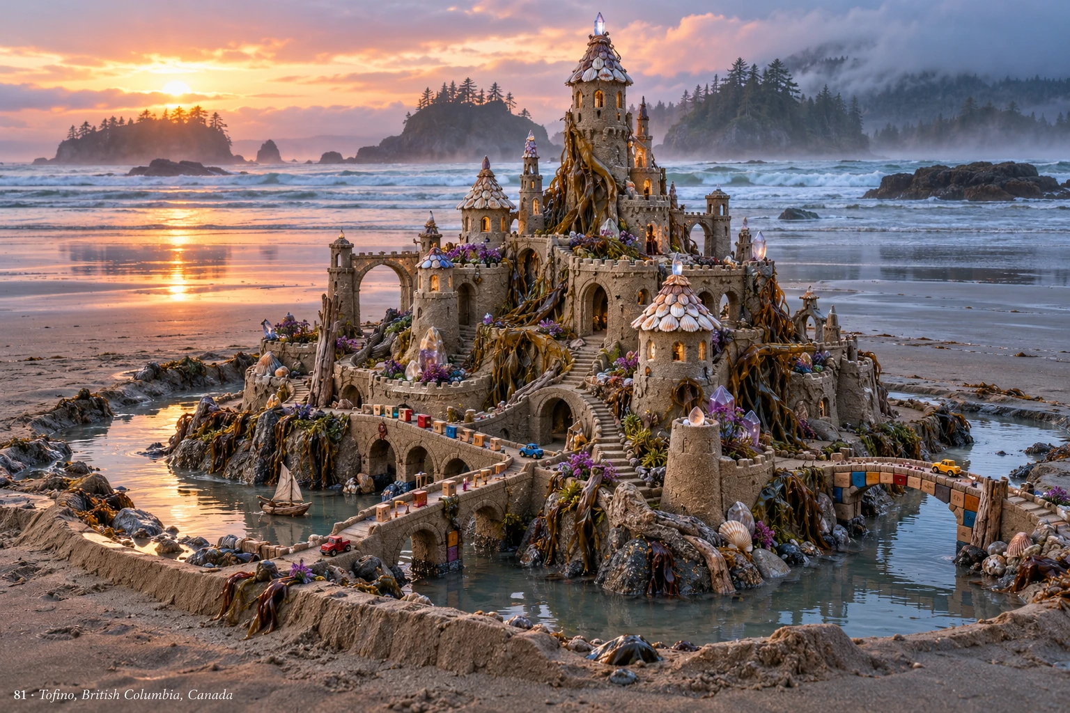 An imaginative sandcastle artwork from the beach and fantasy castle collection.