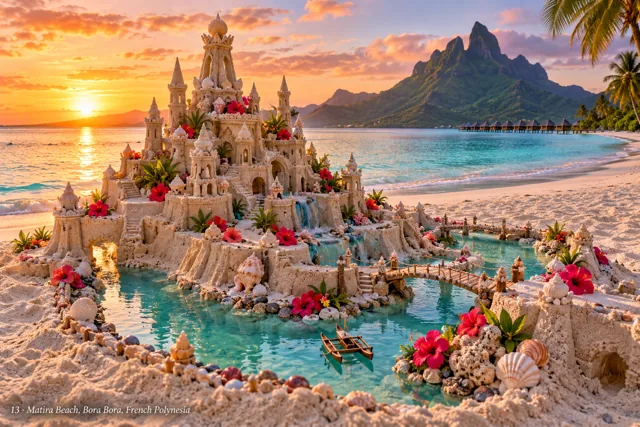 An imaginative sandcastle artwork from the beach and fantasy castle collection.