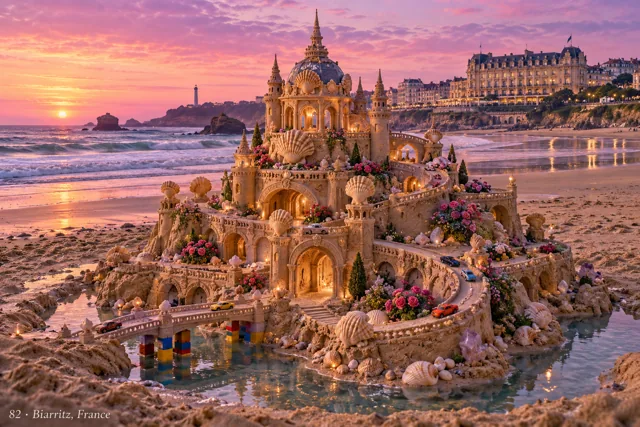 An imaginative sandcastle artwork from the beach and fantasy castle collection.