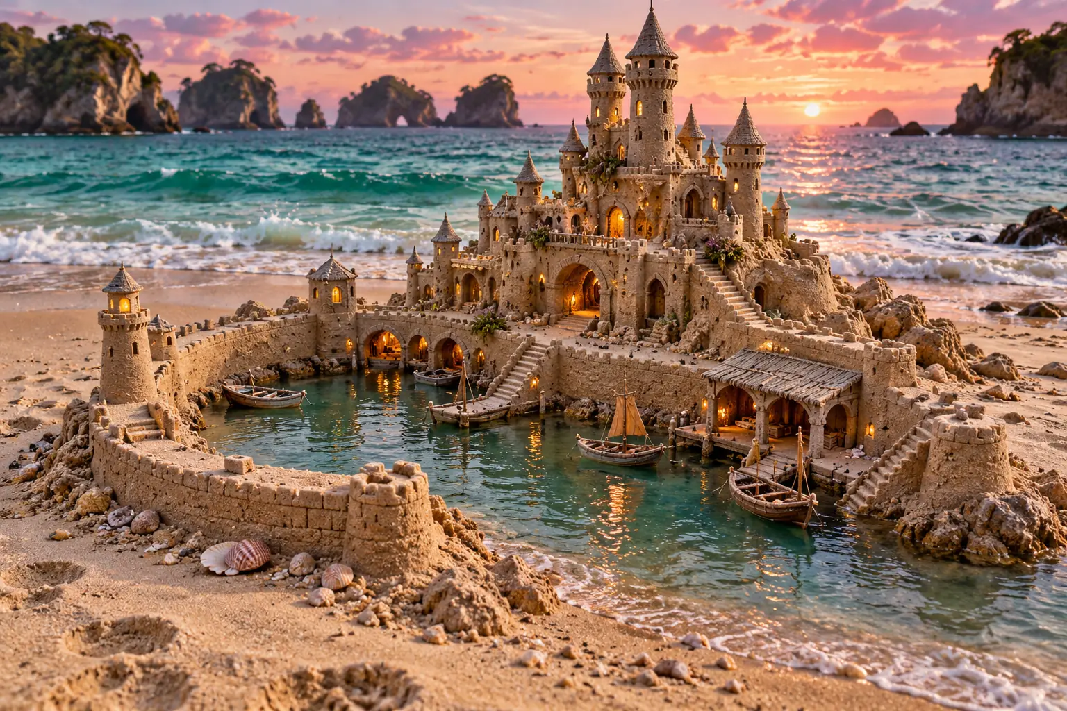 Cream Sand Harbor Castle by Emerald Surf.
