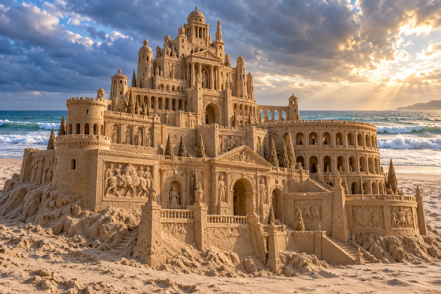 An imaginative sandcastle artwork from the beach and fantasy castle collection.