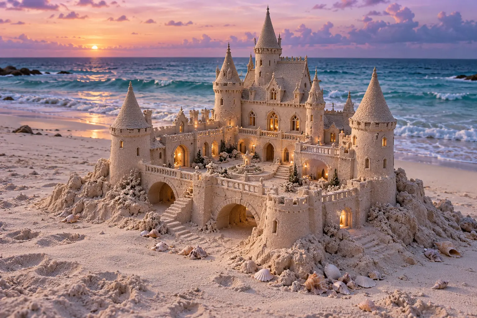 Lavender Dawn Sandcastle by the Sea.