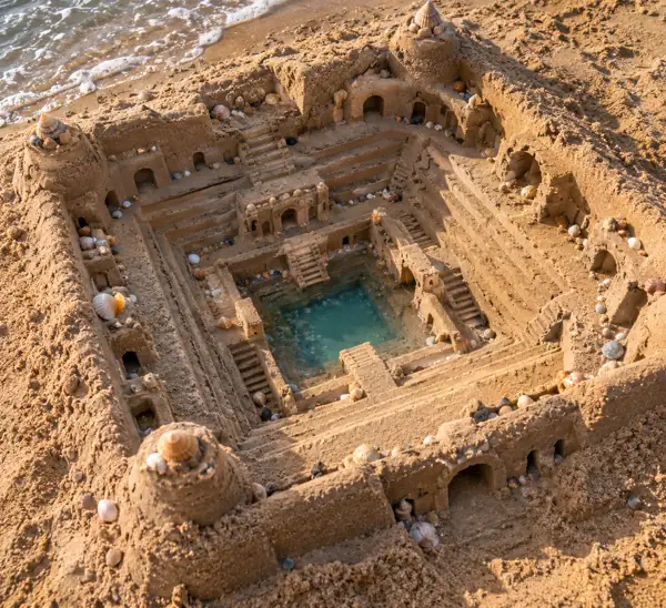 Concentric Sand Palace by the Tide.