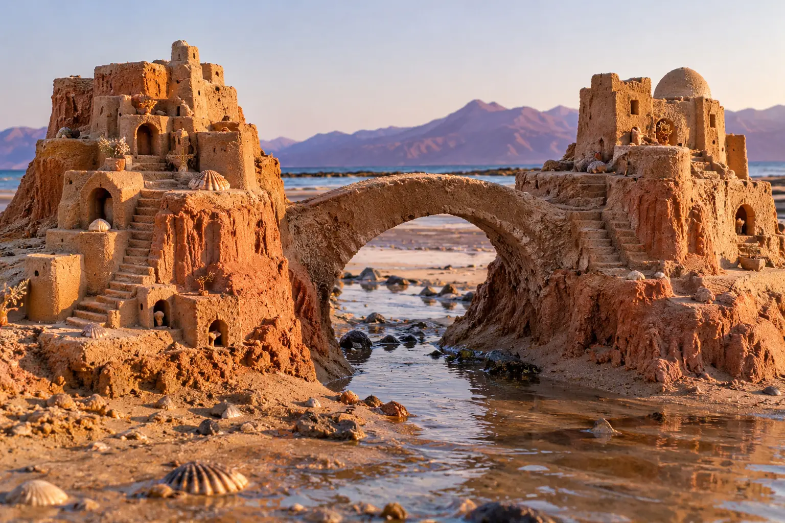 Twin Terracotta Sand Mesas, Arch Bridge.