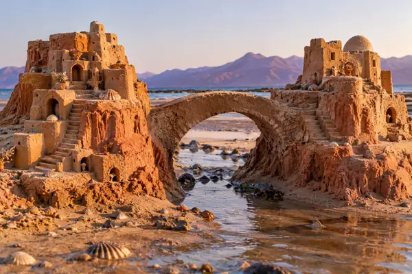 Twin Terracotta Sand Mesas, Arch Bridge.
