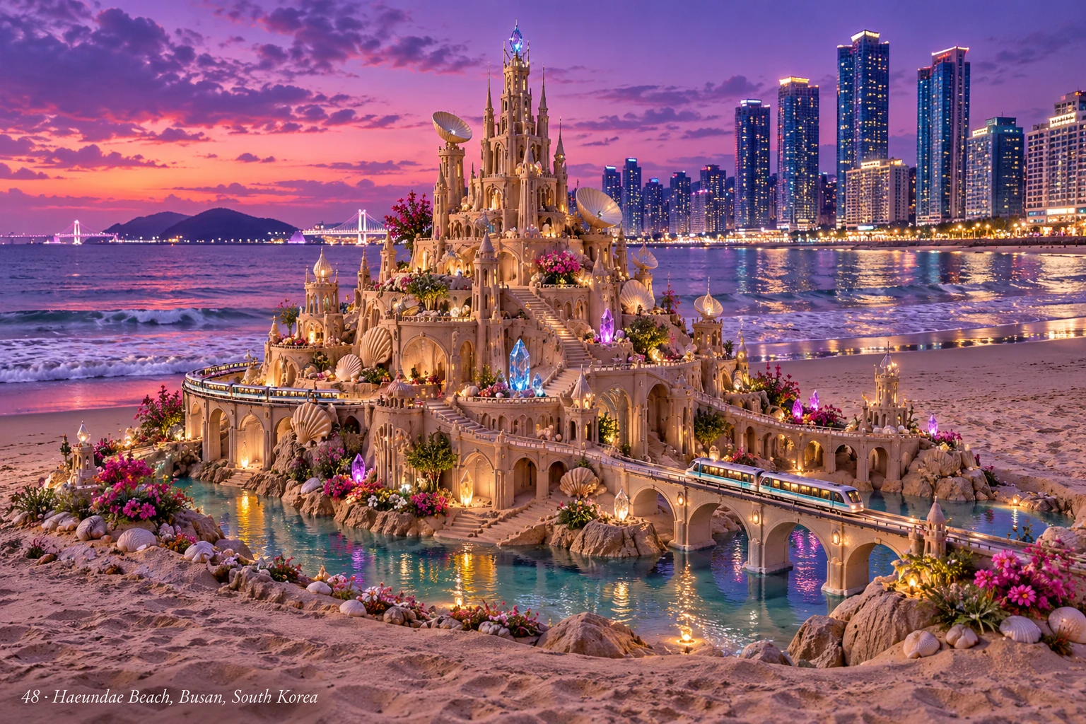 An imaginative sandcastle artwork from the beach and fantasy castle collection.